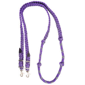 BRAIDED NYLON BARREL REIN W/ KNOTS 1