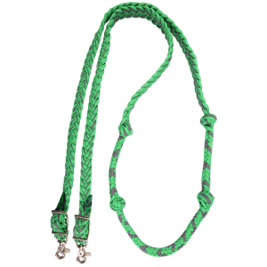 BRAIDED NYLON BARREL REINS W/KNOTS 1