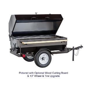 Tow Behind Charcoal Grill with Expanded Steel Grate