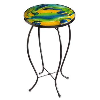 Blue Crab Glass Table