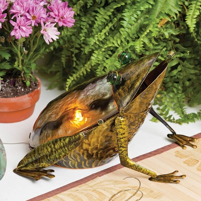 Cape Craftsmen Glass & Metal Frog Table Lamp