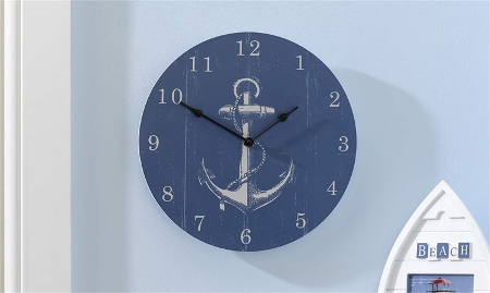 MDF Round Nautical Design Wall Clock