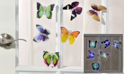 LED Lighted Butterfly Window Clings