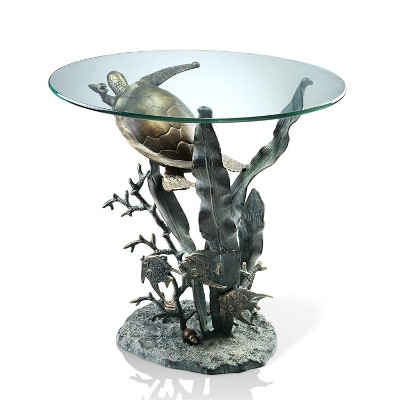 Spi Home Glass Top Sea Turtle Table
