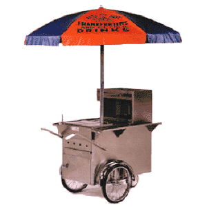 Hot Dog Push Cart with Umbrella