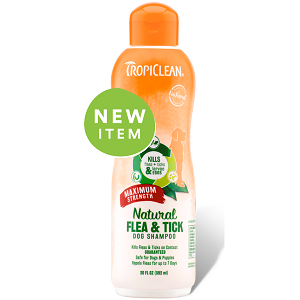 Tropiclean Natural Flea & Tick Shampoo, Maximum Strength 20 fl. Oz. 