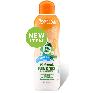 Tropiclean Natural Flea & Tick Shampoo, Plus Soothing 20 fl. Oz. 