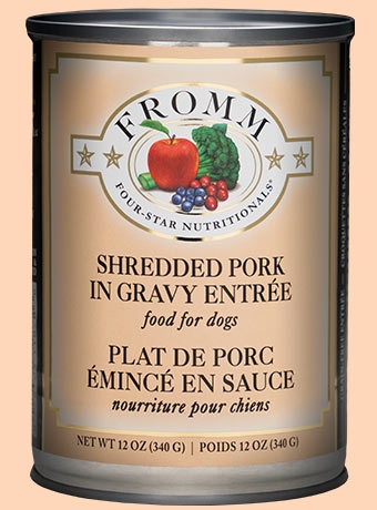 Fromm Four Star Shredded Pork in Gravy Entree Canned Dog Food
