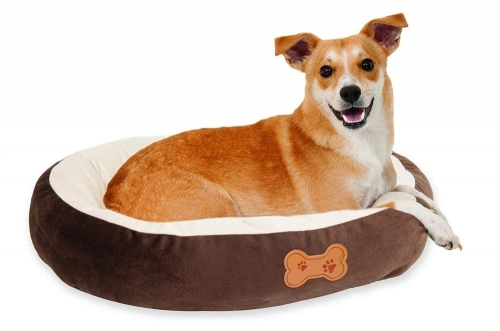 Aspen Pet Oval Cuddler Pet Bed - Chocolate Brown
