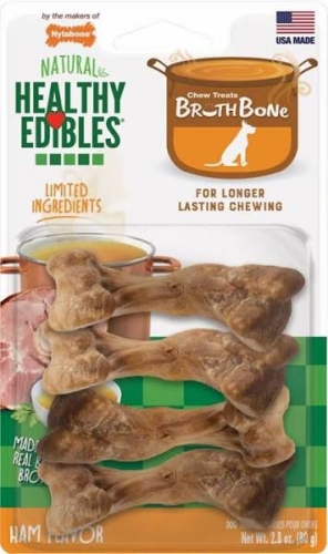 Healthy Edibles Broth Bone Ham Flavor Dog Treats
