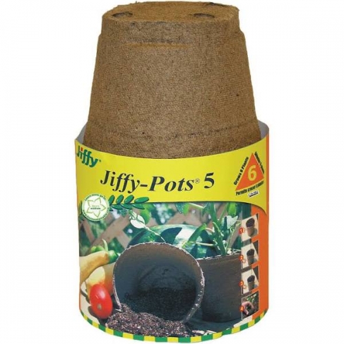 Jiffy 5 inch Seed Starting Jiffy-Pots - 6 count Peat Pots