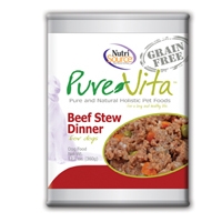 Pure Vita Grain Free Beef Stew Dog Food, CANNED, 12.7oz.