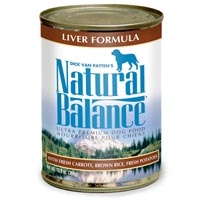 Natural Balance Liver & Rice Can Dog Formula 12/13 oz.  