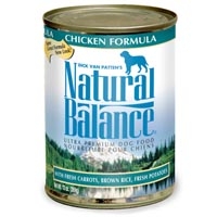 Natural Balance Chicken & Rice Can Dog Formula 12/13 oz.  