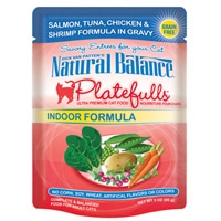 Natural Balance Indoor Formula Platefulls Salmon, Tuna, Chicken & Shrimp Formula in Gravy 3 Oz