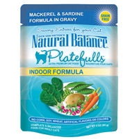 Natural Balance Indoor Formula Platefulls Mackerel & Sardine Formula in Gracy 3 Oz