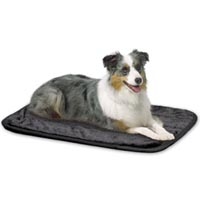 Midwest Quiet Time Deluxe Pet Mats - Black Synthetic Fur with Non-Skid Bottom 23 X 17     