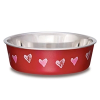 Loving Pets Bella Bowl Small Hearts- Valentine Red  
