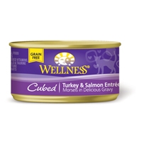 Wellness Cat Cuts Cubed Turkey and Salmon, 24/3 Oz