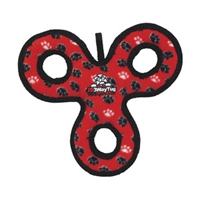 VIP Products Tuffy's Jr. 3-Way Tug Red Paw Print