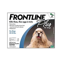 Frontline Plus Flea and Tick Treatment for Dogs 23-45 pounds 3 Month Supply 