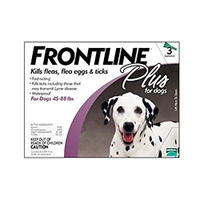 Frontline Plus Flea and Tick Treatment for Dogs 45-88 pounds 3 Month Supply 