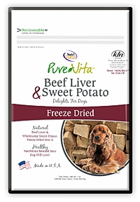 Pure Vita Liver and Sweet Potato Freeze Dried Dog Treats   