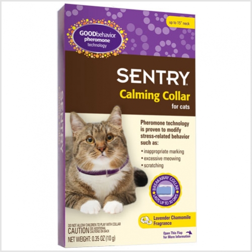 Sergeant's Sentry HC Good Behavior Cat Pheromone Collar up to 15" Neck  