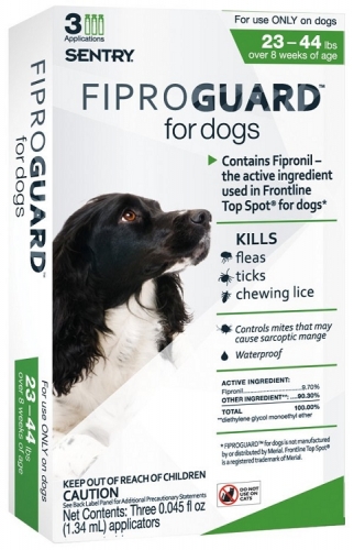 Sergeant's Fiproguard Flea & Tick Squeeze-On for Dogs 23-44lbs  