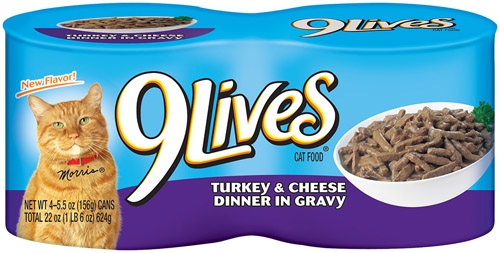 9 Lives Turkey & Cheese Dinner 4 pk 5.5 oz  