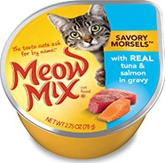 Delmonte Meow Mix Savory Morsels Tuna & Salmon 24/2.75 oz. Cans