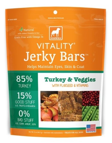 DOGSWELL® 15 oz VITALITY® Jerky Bars Turkey & Veggies  Replaces 842358