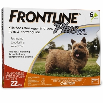 Frontline Plus Flea and Tick Treatment, Dog 0-22Lbs