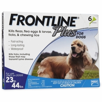 Frontline Plus Flea and Tick Treatment, Dog 23-44Lbs