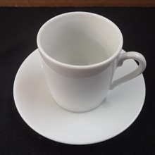 White Contemporary : 6 oz Demitasse cup w/saucer