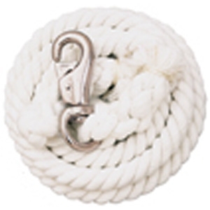 Weaver Leather White Cotton Lead Rope with Nickel Plated Bull Snap