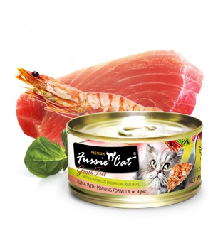 Fussie Cat Premium Tuna With Prawns Formula