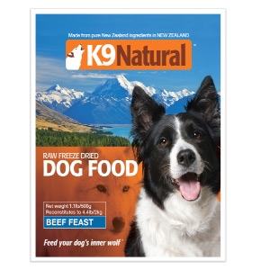 K9 Natural Raw Freeze Dried Beef Dog Food 1.1lb