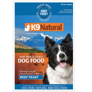 K9 Natural Raw Freeze Dried Beef Dog Food 8lb