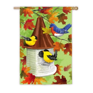 Fall Birdhouse Flag
