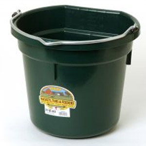 20 Quart Flat Back Plastic Bucket - Green