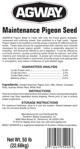 Agway Maintenance Pigeon Seed 50lb