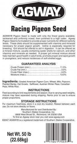 Agway Racing Pigeon Seed 50lb
