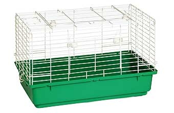 Rabbit Cage With Green Plastic Bottom 24.5in