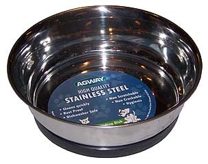 Agway Stainless Steel Heavy Dog Dish W/rubber Base 10oz