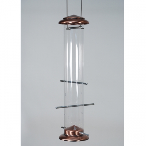 Feathered Friend Brushed Copper Nyjer Tube Feeder