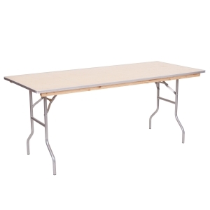 PRE 6' Metal Edge Wood Table