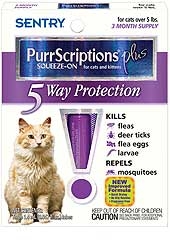 Sentry Purrscript Plus Flea & Tick Control For Cats And Kittens Over 5lbs