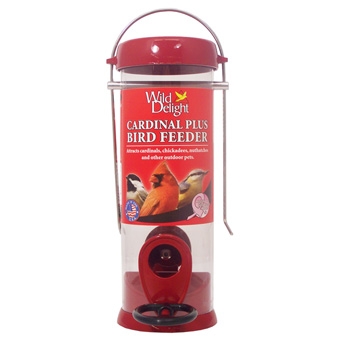 Wild Delight Cardinal Plus Bird Feeder Small Red