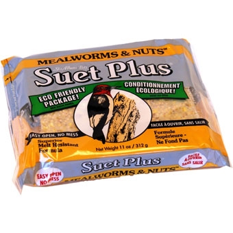 Suet Plus Mealworms & Nuts Suet Cake 11 Oz